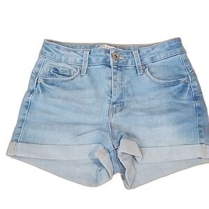 Wax Jean Women's Size 7 Light Blue Denim Shorts High Rise Cut Off Boho